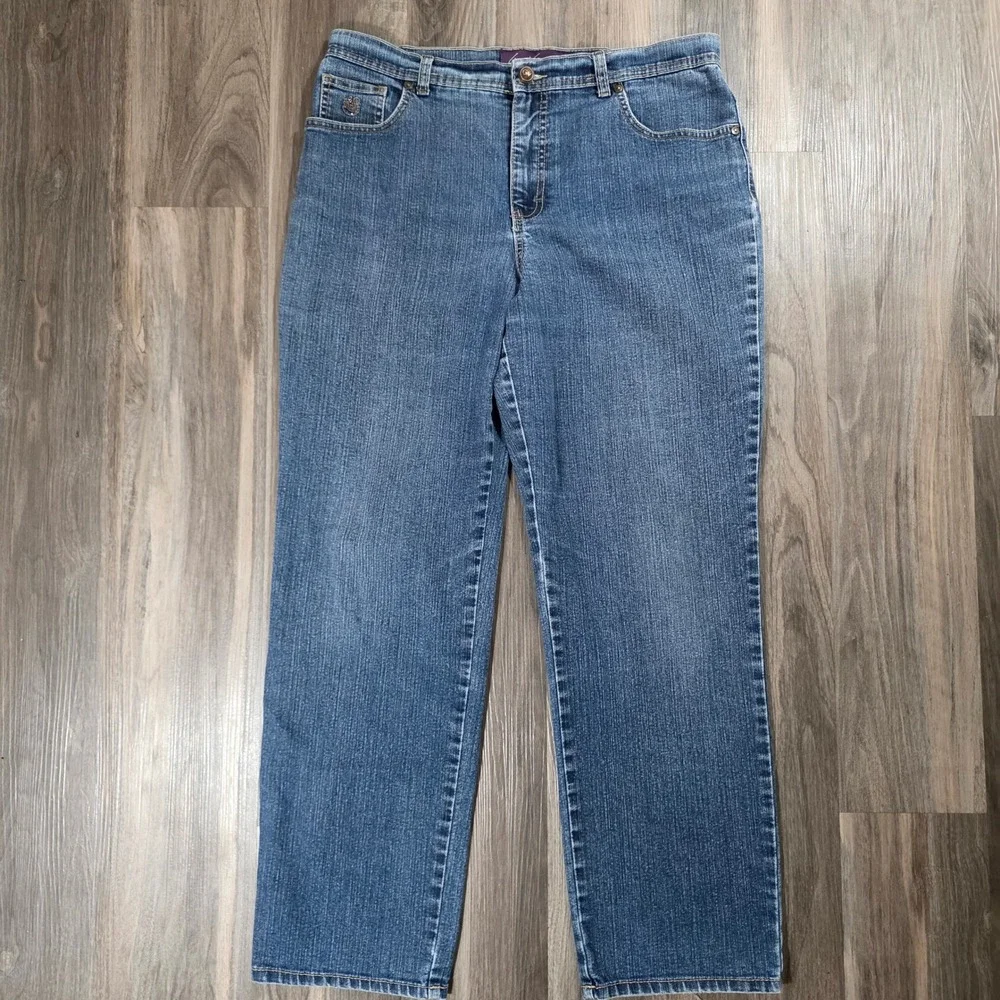 Gloria Vanderbilt Amanda High Rise Tapered Jeans Medium Wash Blue Womens Size 12